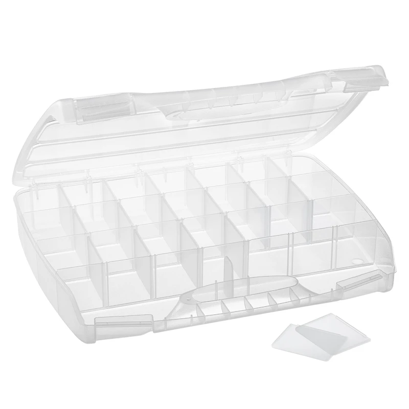 6 Pack: Large Adjustable Compartment Bead Storage Box with Handle by Bead Landing™