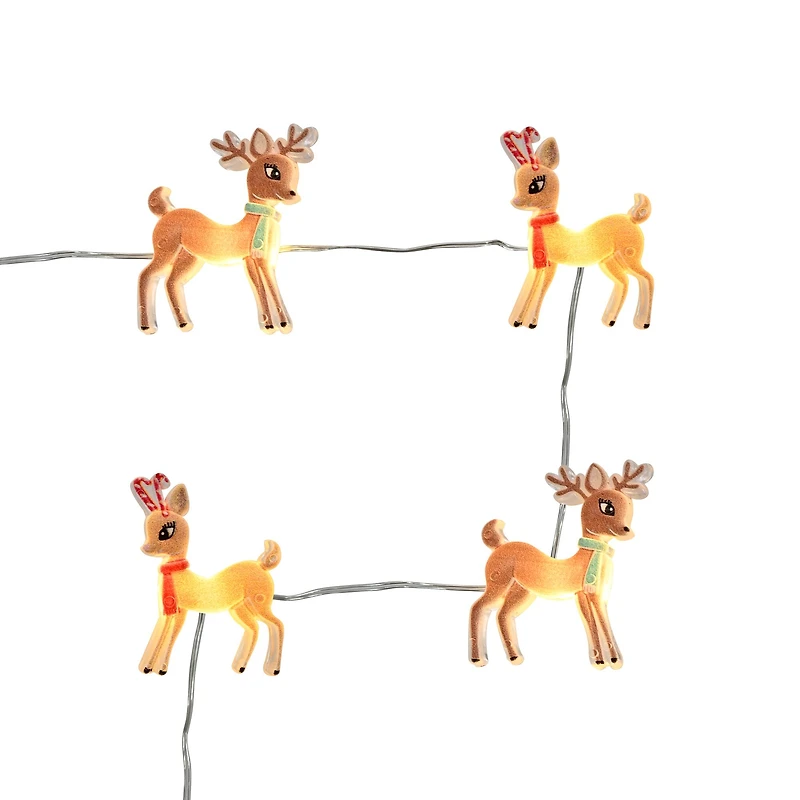 18ct. Warm White LED Reindeer String Lights on Silver Wire by Ashland®