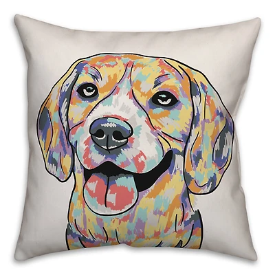 Watercolor Beagle Throw Pillow
