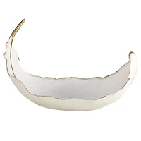 13" White Resin Glam Decorative Bowl