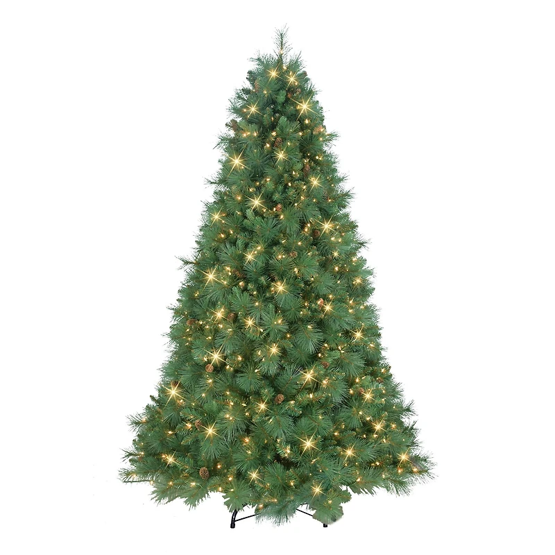 7.5ft. Pre-Lit Traditions Pine Artificial Christmas Tree, Clear Incandescent Lights