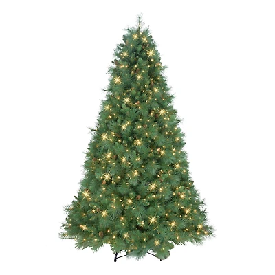 7.5ft. Pre-Lit Traditions Pine Artificial Christmas Tree, Clear Incandescent Lights