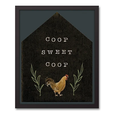 Coop Sweet Coop Black Framed Canvas Wall Art
