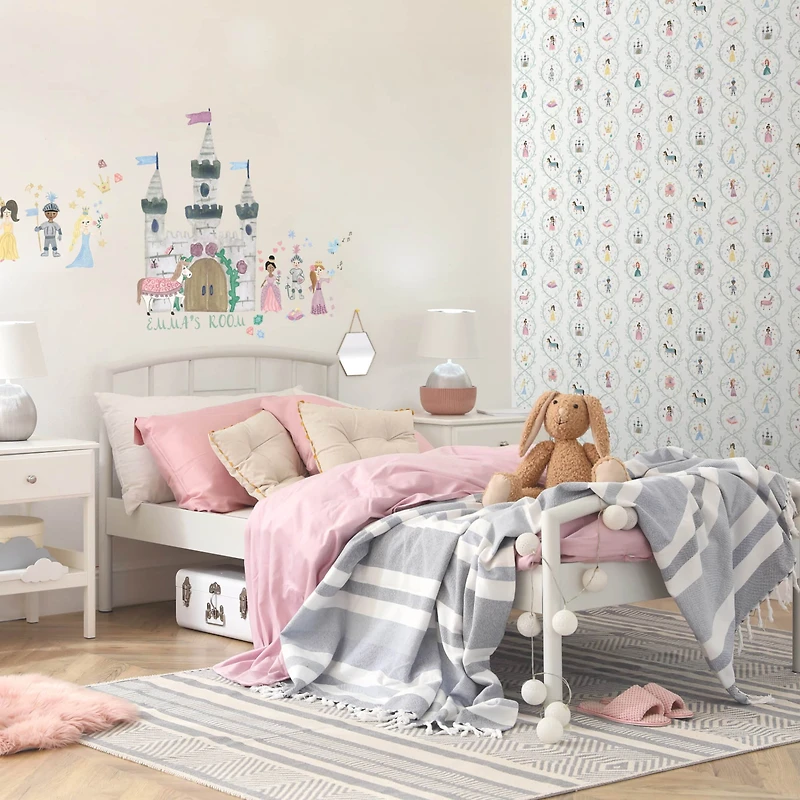 RoomMates Princess & Knight Castle Peel & Stick Giant Wall Decal Set with Alphabet