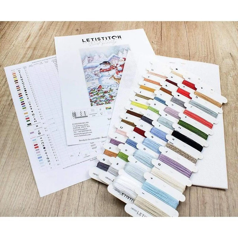 Letistitch Snowman And Santa Counted Cross Stitch Kit