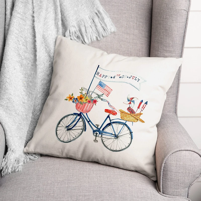 USA Bike Throw Pillow