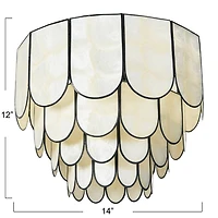 Hello Honey® 14" Round 4-Tier Capiz & Metal Flush Mount Ceiling Light