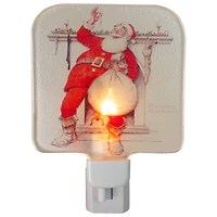 6" Norman Rockwell Filling the Stocking Glass Christmas Night Light