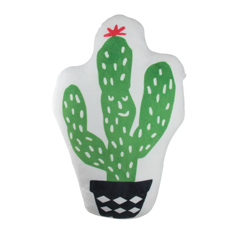 18.5" Cactus Shaped Plush Fleece Throw Pillow
