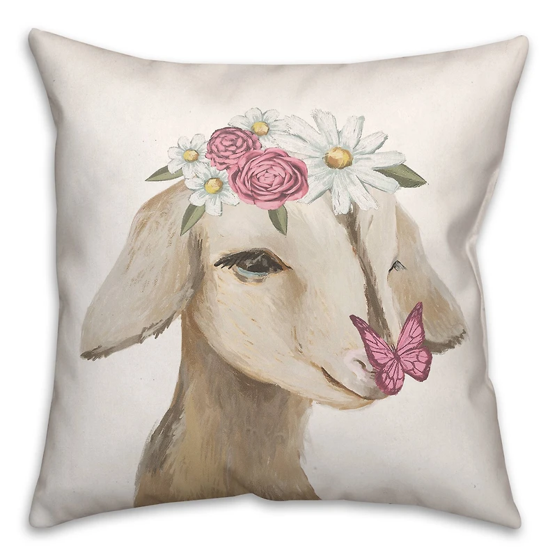 Cute Baby Goat 18" x 18" Indoor/Outdoor Pillow