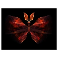 Designart - Red Fractal Butterfly in Dark