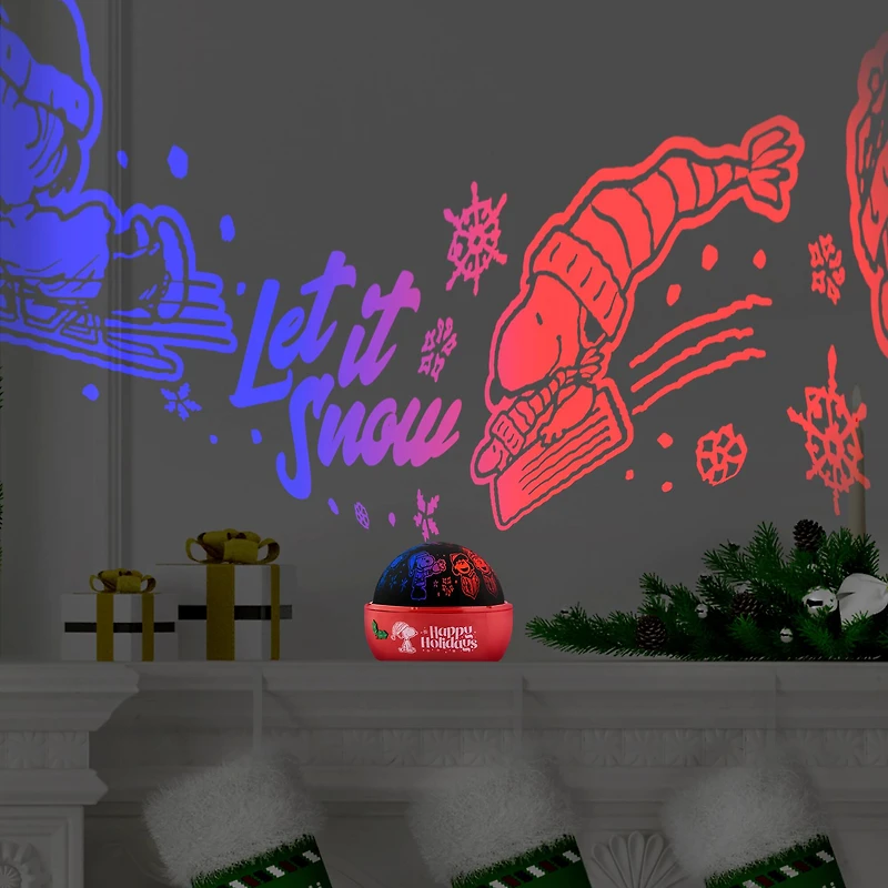 LightShow® Peanuts® Happy Holidays Rotating Tabletop Projector