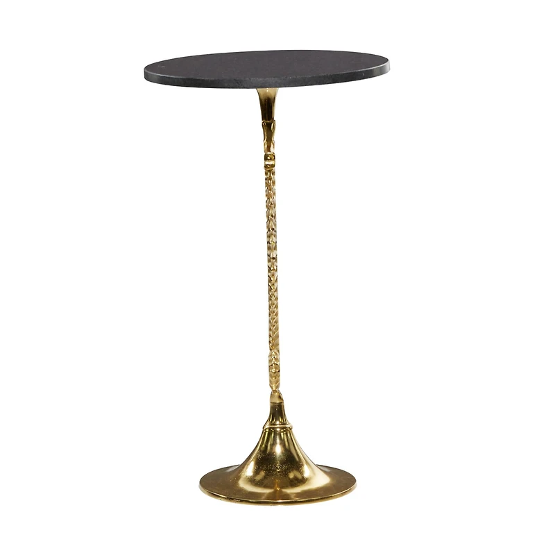 28" Gold Aluminum Coastal Accent Table
