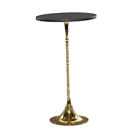 28" Gold Aluminum Coastal Accent Table