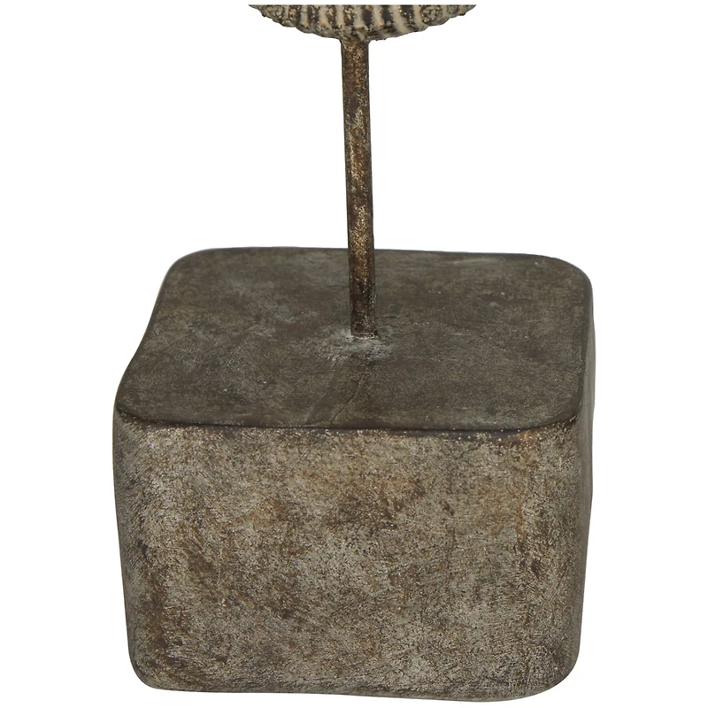 Gray Polystone Handmade Carved Mask Sculpture Set