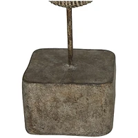 Gray Polystone Handmade Carved Mask Sculpture Set