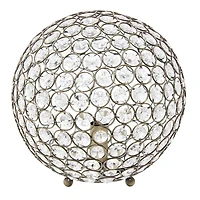 Lalia Home 10" Antique Brass Elipse Crystal Orb Table Lamp