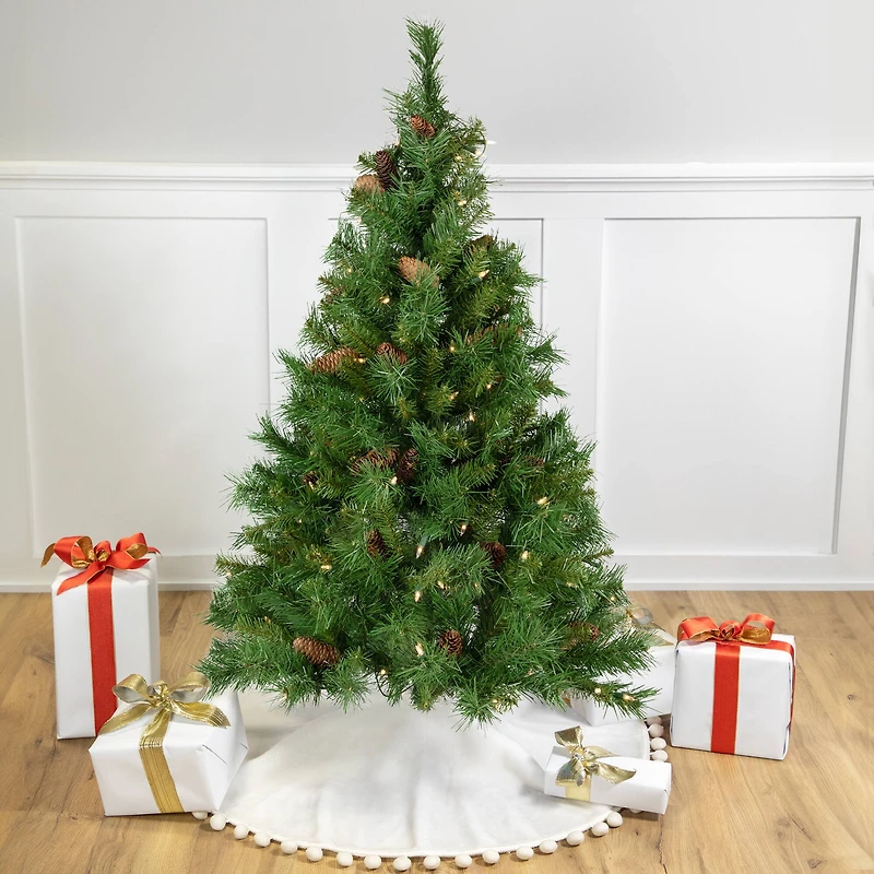 4ft. Pre-Lit Dakota Red Pine Full Artificial Christmas Tree, Clear Lights