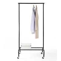SunnyPoint Rolling Garment Rack with 1-Tier Lower Shelf