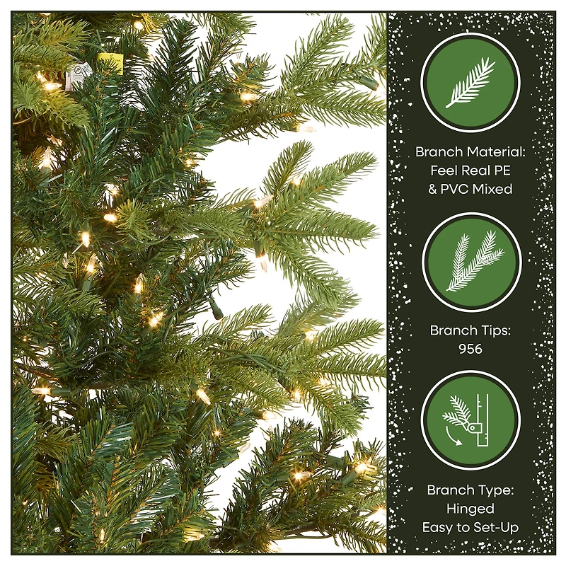 6.5ft. Pre-Lit Feel-Real® Norwegian Spruce Artificial Christmas Tree, Clear Lights