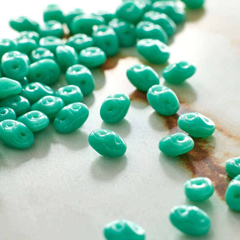 12 Pack: John Bead Turquoise Superduo Czech Glass Oval Beads, 18mm