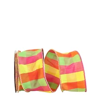 JAM Paper 2.5" x 10yd. Celine Burst Plaid Wired Ribbon