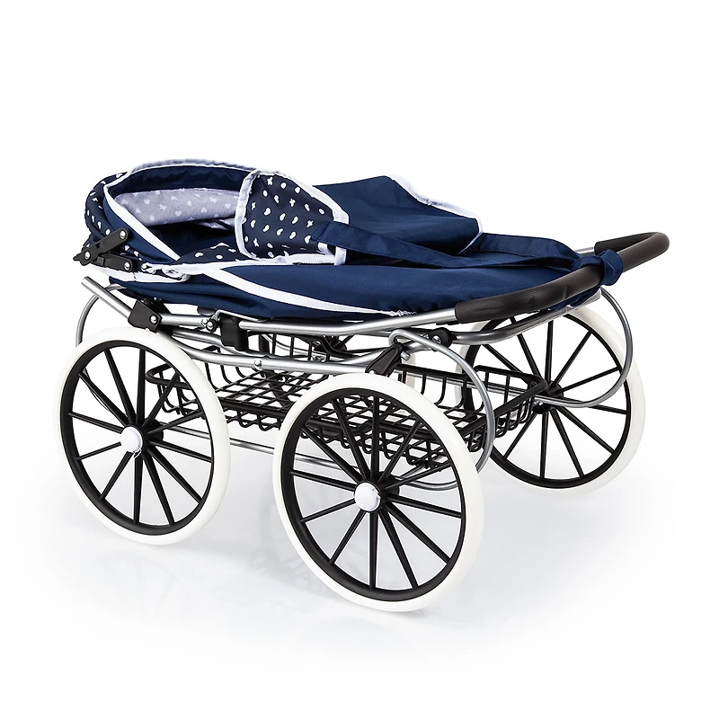 Bayer Design Blue & White Classic Deluxe Doll Pram & Shoulder Bag Set