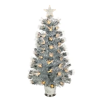 3ft. Pre-Lit Fiber Optic Silver Artificial Christmas Tree, Warm White Lights