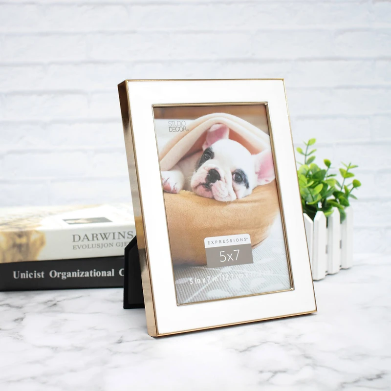 Expressions™ White with Gold Outline Wall Frame by Studio Décor®