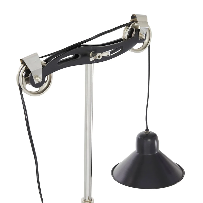 34" Black Metal Industrial Table Lamp