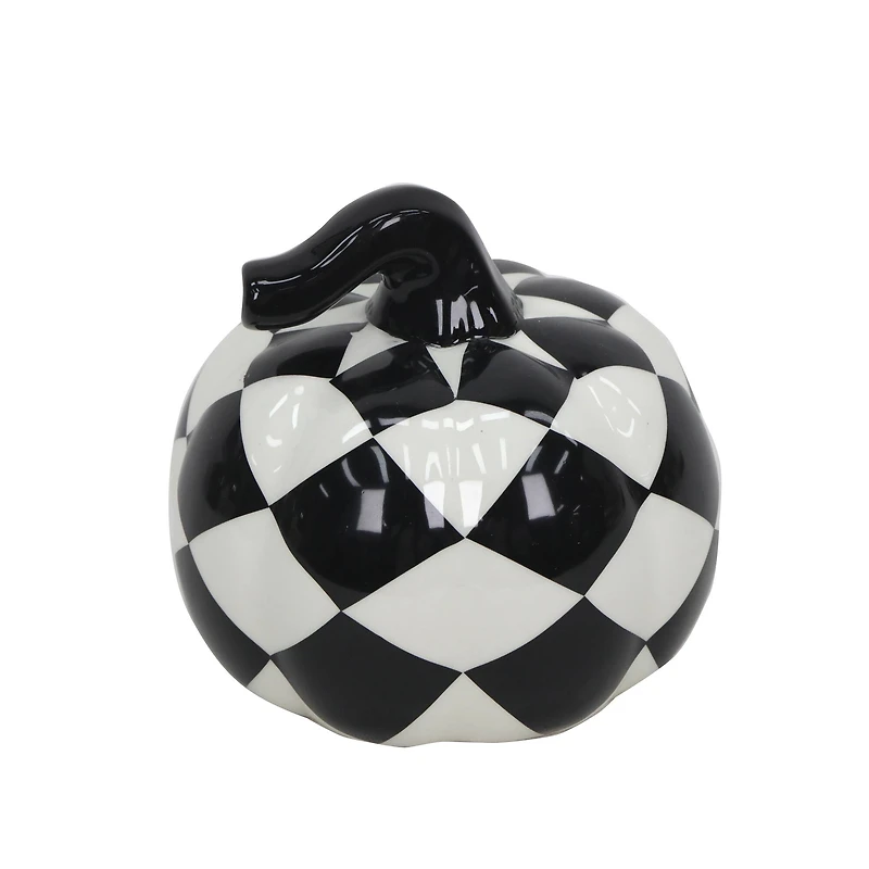 Black & White Harlequin Pumpkin Tabletop Décor by Ashland