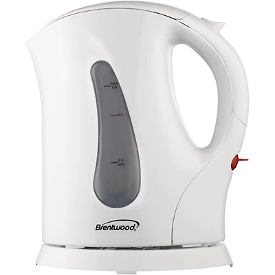 Brentwood White 1L BPA-Free Cordless Electric Kettle