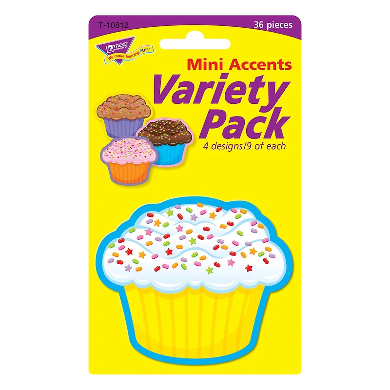 Trend Cupcakes Mini Accents Variety Pack, 6 Packs of 36