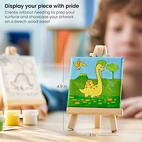 Arteza® Kids Canvas Paint Kit, 4 Mini Canvas- 3 x 3 with Easel, Dinosaurs