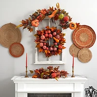 28" Harvest Pumpkin Wreath