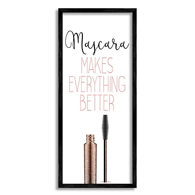 Stupell Industries Mascara Fashion Designer Modern Pink Word Framed Wall Art