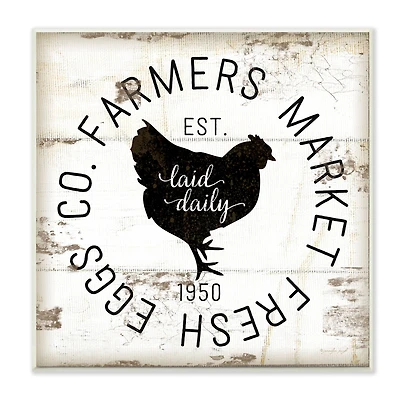 Stupell Industries Fresh Egg Co Vintage Sign, 12" x 12"