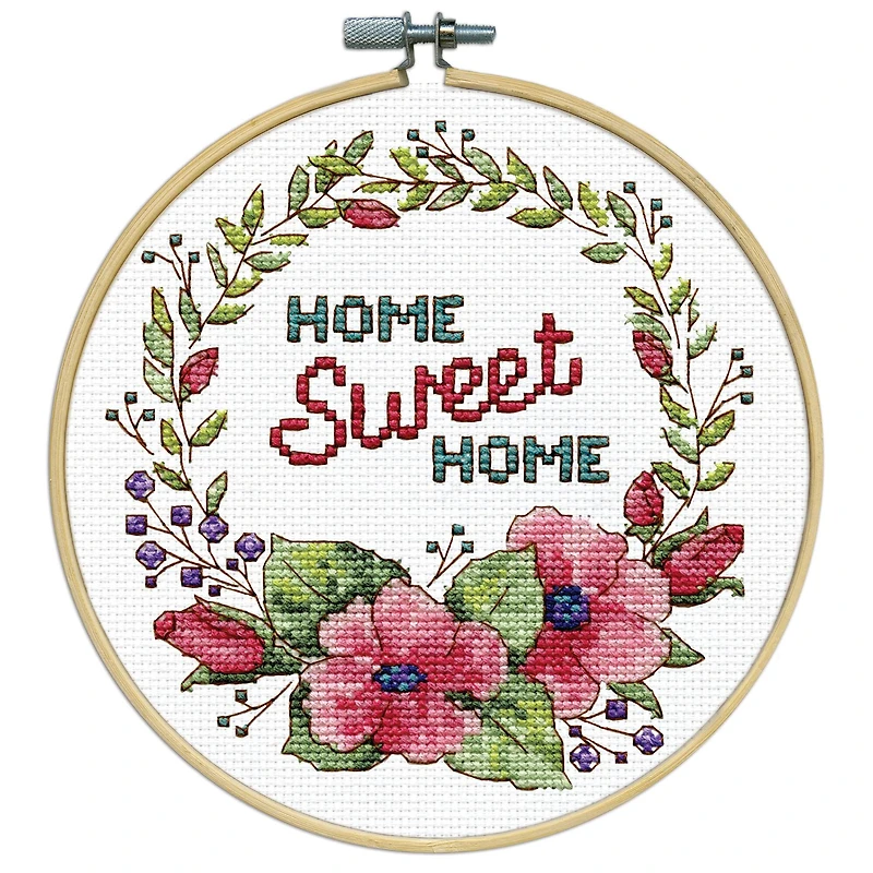 Design Works™ 8'' Round Home Sweet Home Counted Cross Stitch Kit