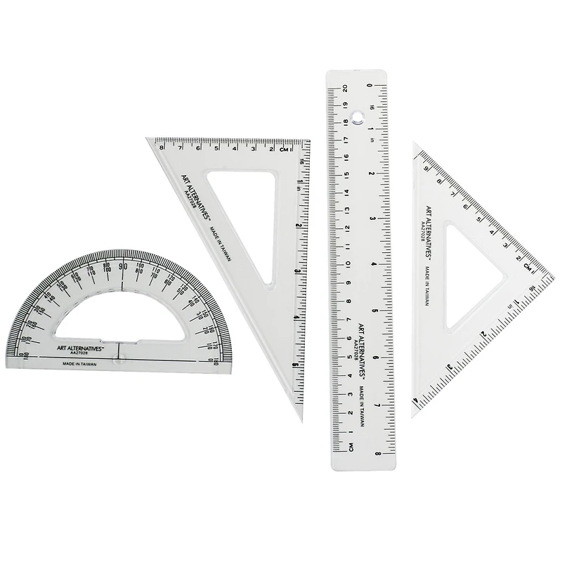 12 Pack: Art Alternatives Combo Geometry Set with 8" Ruler