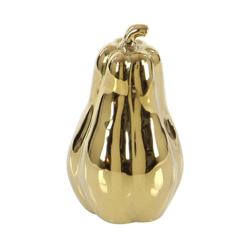 Set of 4 Gold Stoneware Glam Fruit Sculpture, 11" x 8"