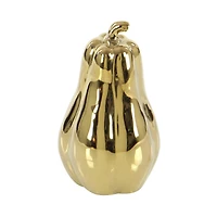 Set of 4 Gold Stoneware Glam Fruit Sculpture, 11" x 8"