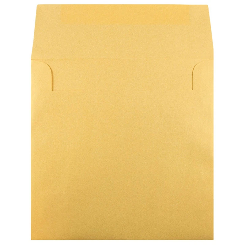 JAM Paper 8.5" x 8.5" Gold Stardream Square Metallic Invitation Envelopes, 50ct.