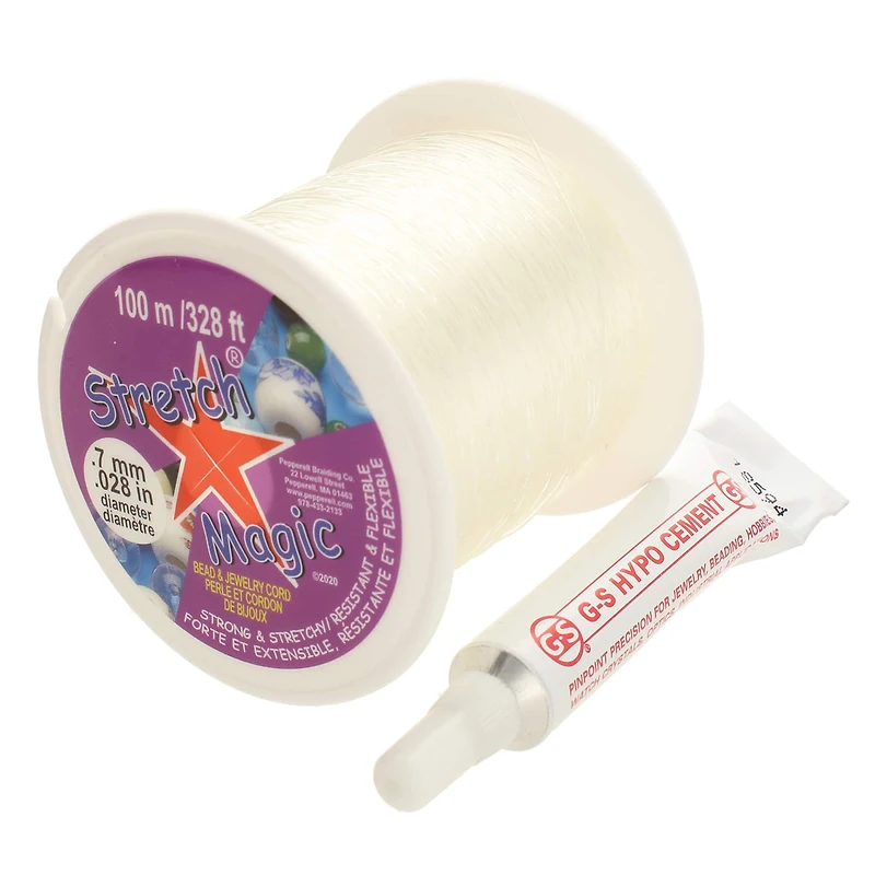 Stretch Magic® 0.7mm Clear Bead & Jewelry Cord with Glue, 100m