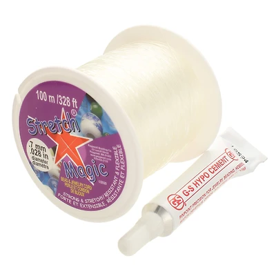 Stretch Magic® 0.7mm Clear Bead & Jewelry Cord with Glue, 100m