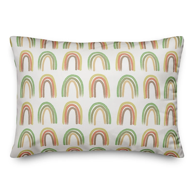 Straight Rainbow Pattern 14" x 20" Throw Pillow