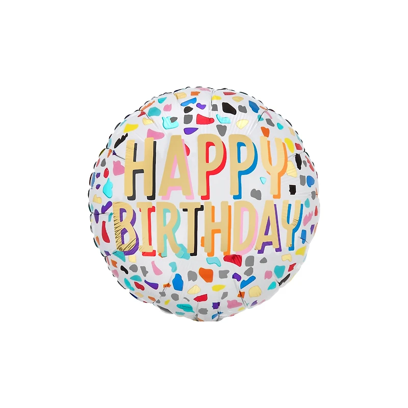 17" Happy Confetti Birthday Foil Balloon