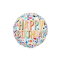17" Happy Confetti Birthday Foil Balloon