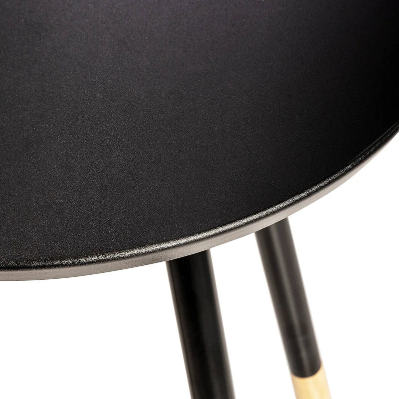 Honey Can Do Black Round End Table