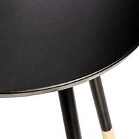 Honey Can Do Black Round End Table