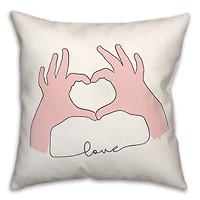 Love Heart Hands Throw Pillow